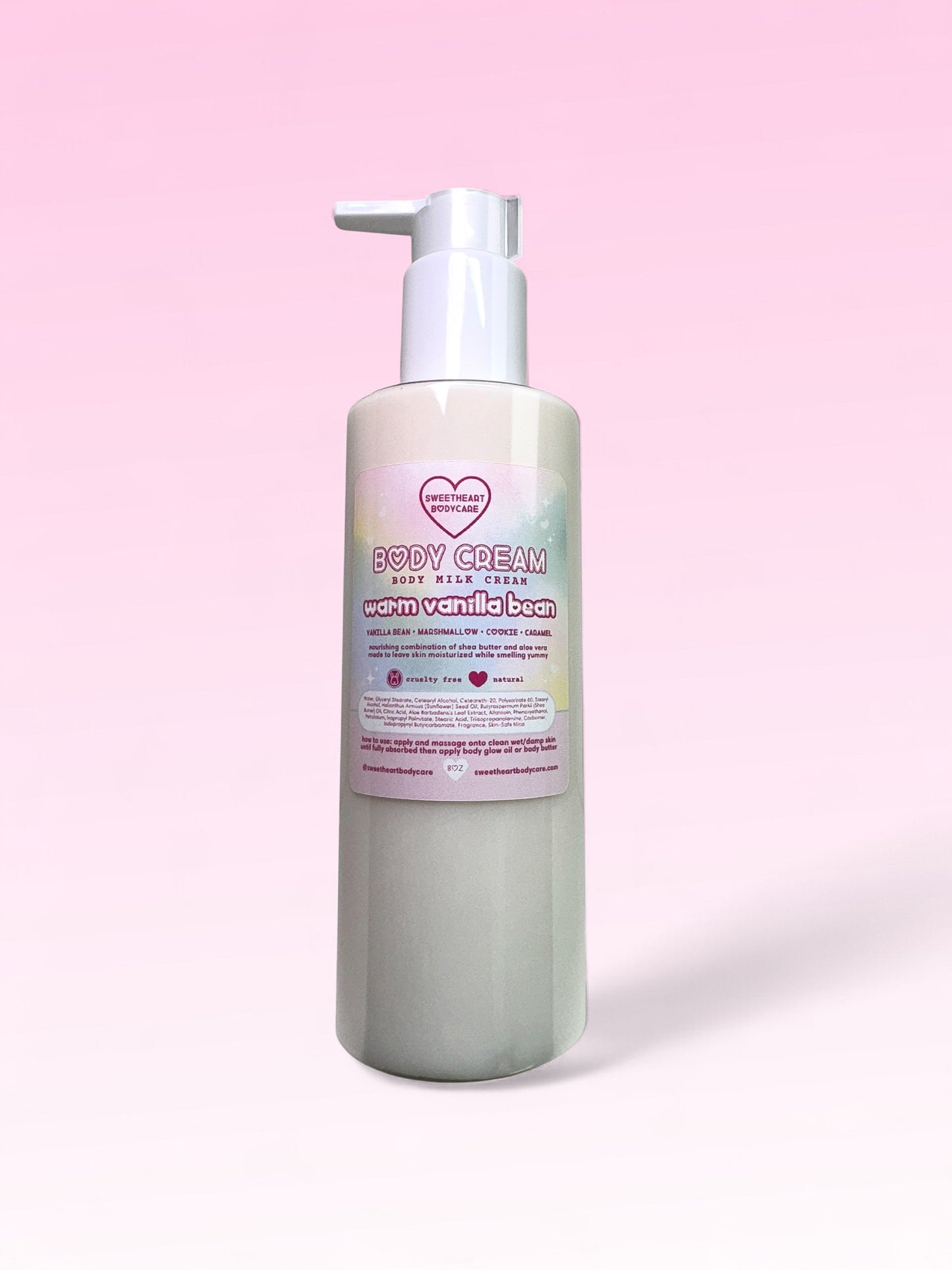 warm vanilla bean body milk cream