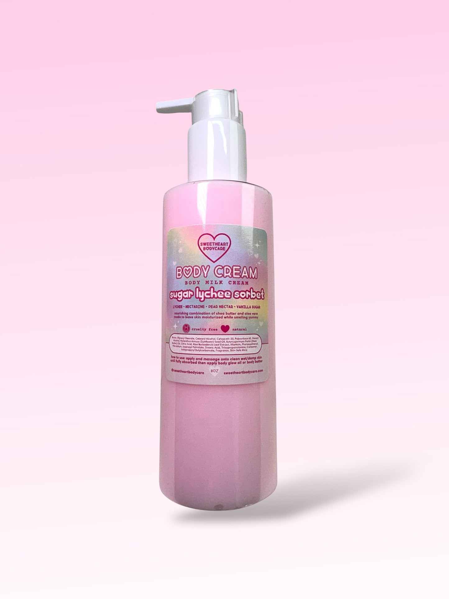 sugar lychee sorbet body milk cream