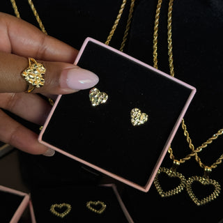 Nugget Heart Studs